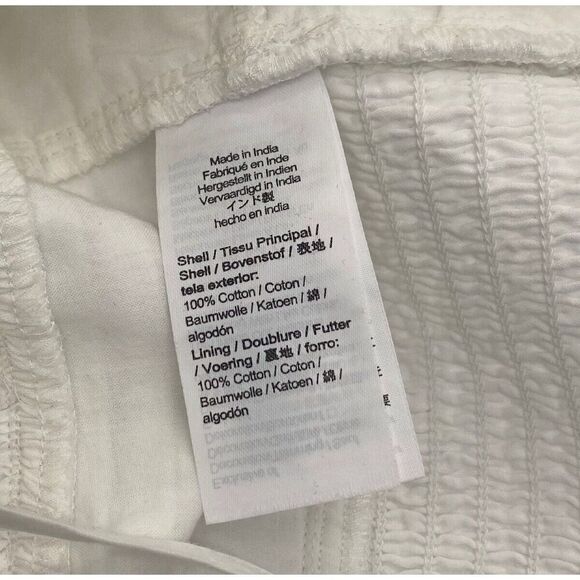 J.Crew NWT White Eyelet Cross Back Smocked Waist Top Size S Feminine Preppy - Picture 7 of 10